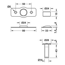 Упор магнитный автомат. скрытый FANTOM PREMIUM HGT004 черный