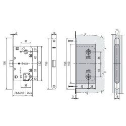 Замок межкомнатный AGB WC MEDIANA POLARIS B06102.50.23 (мат.латунь) тех.уп.без отв.пл. /30453/