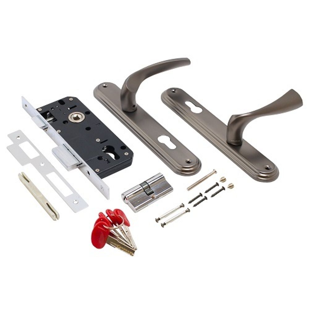 Замок врезной БУЛАТ ЗВ4-1.03.03 НОМОС графит