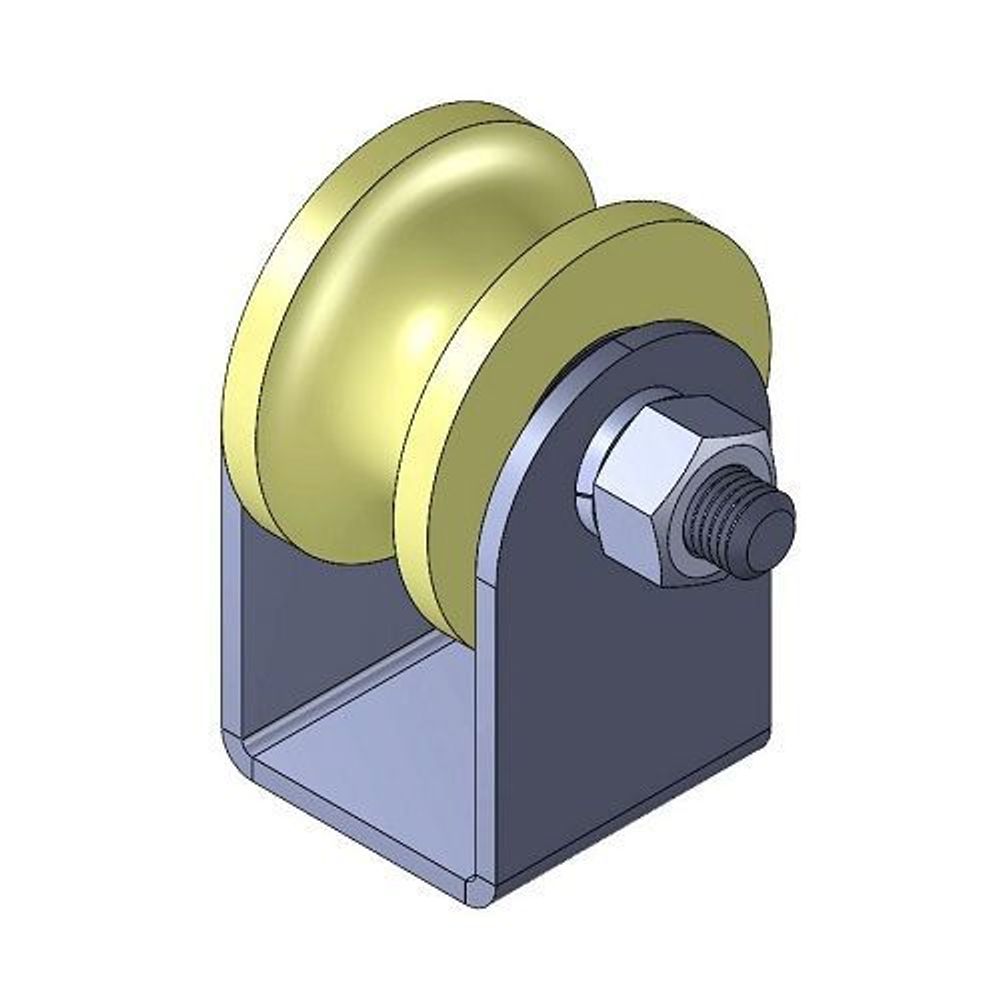 Ролик капролон d-50 под трубу 1/2 на платформе