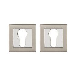 Накладка под цилиндр PUNTO ET QL SN/CP-3 мат.никель/хром /33119/