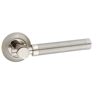 Ручка дверная RENZ 44-08 SN/NP "Палермо" (никель матовый/никель блестящий)