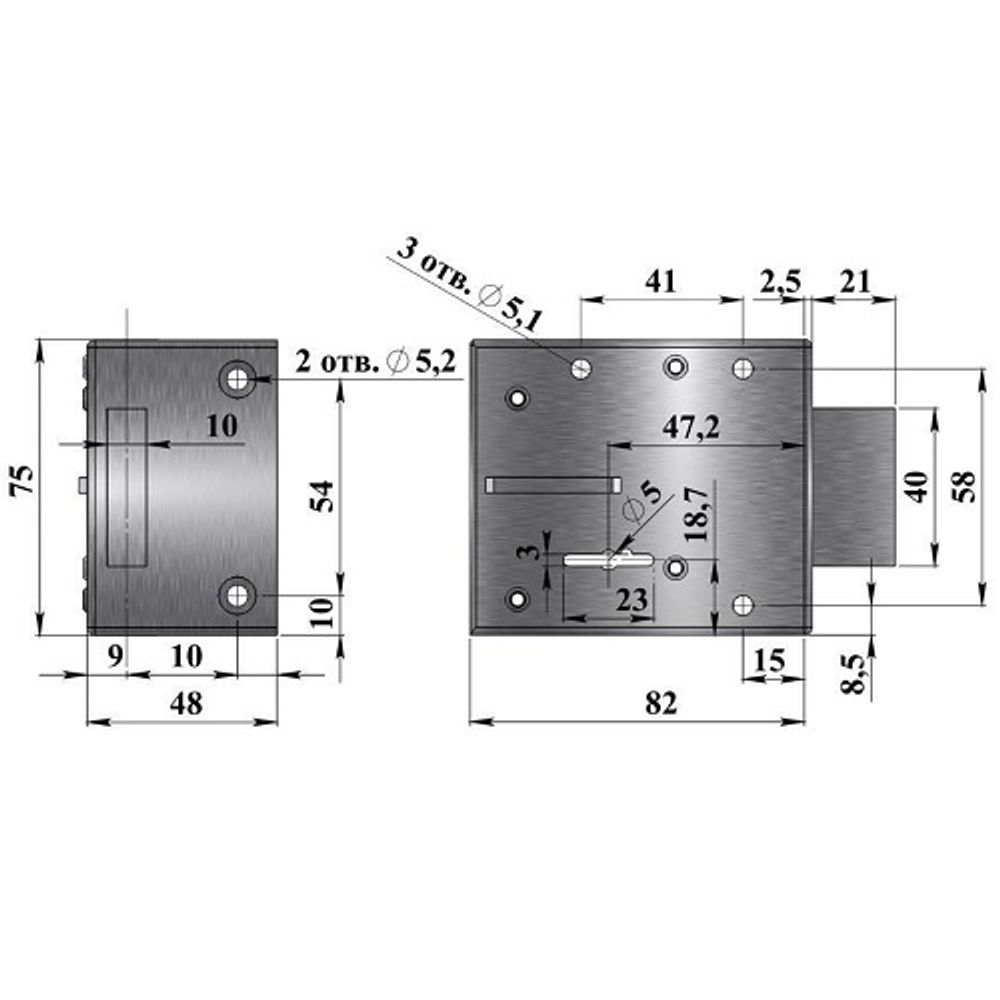 Замок накладной ГЕРИОН Гарант Н