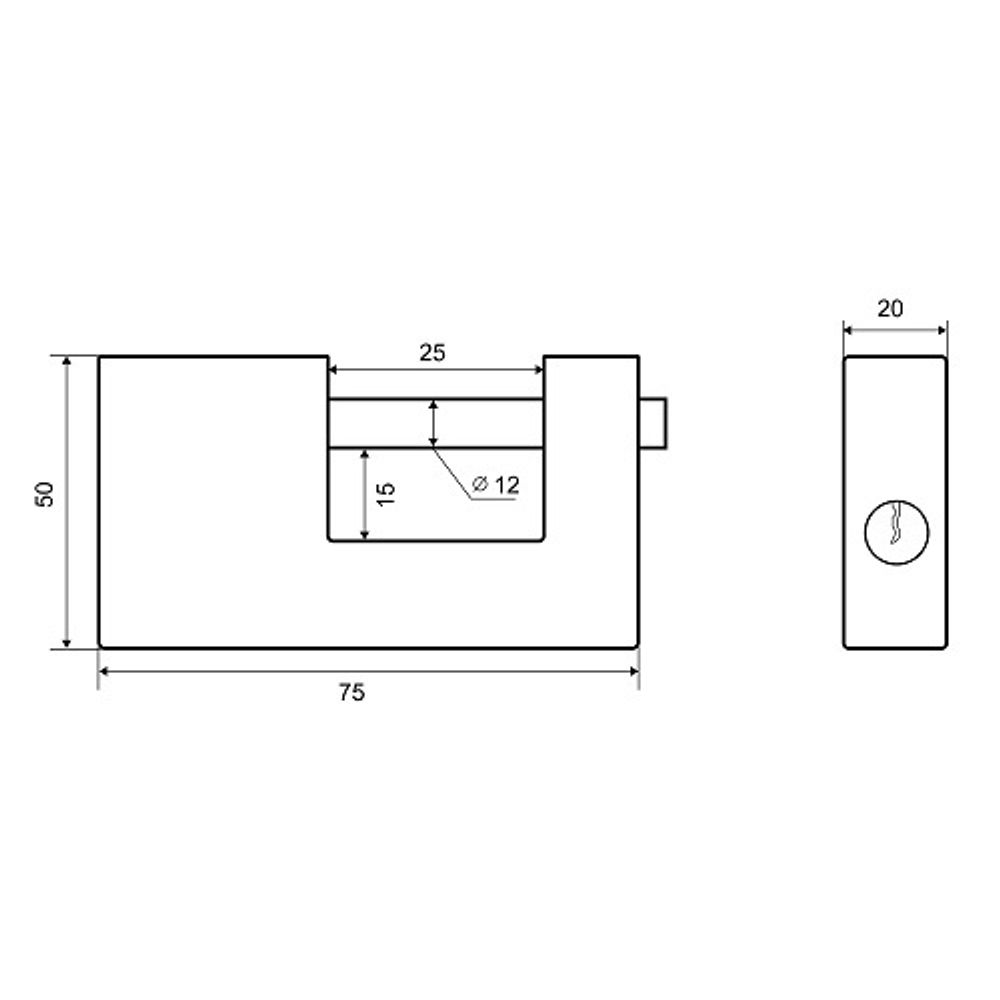Замок навесной PALLADIUM 707F-75
