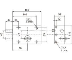 Замок накладной СЕНАТ ЗНС4-1 5кл.