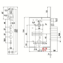 Замок врезной BORDER 79059 ЗВ4-3/85К.В20.У2