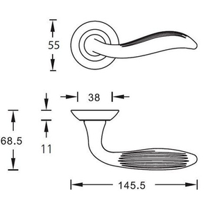 Ручка дверная ARCHIE S010 10022 (золото)