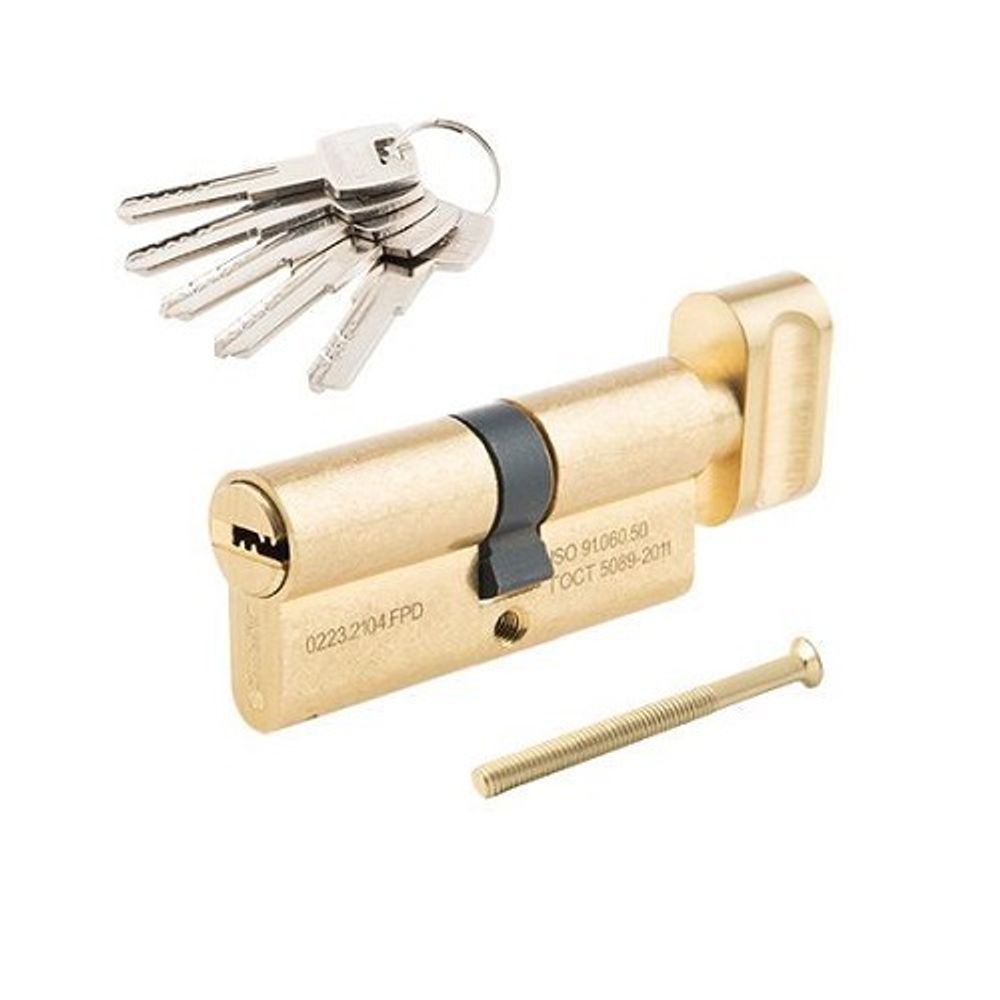 Цилиндровый механизм с вертушкой APECS SM-68 (31C/37)-C G золото