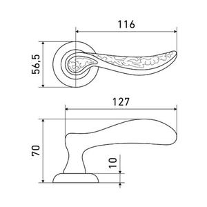 Ручка раздельная АЛЛЮР АРТ АДЖИ AB ст.бронза