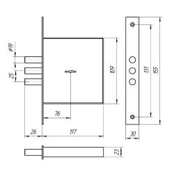 Замок врезной НПО 21.09