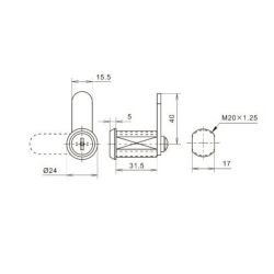 Замок почтовый EUROLOCK 4221C 32мм в откр. полож.ключ не вынем. 2 кл.