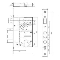 Замок врезной GALEON K811 хром