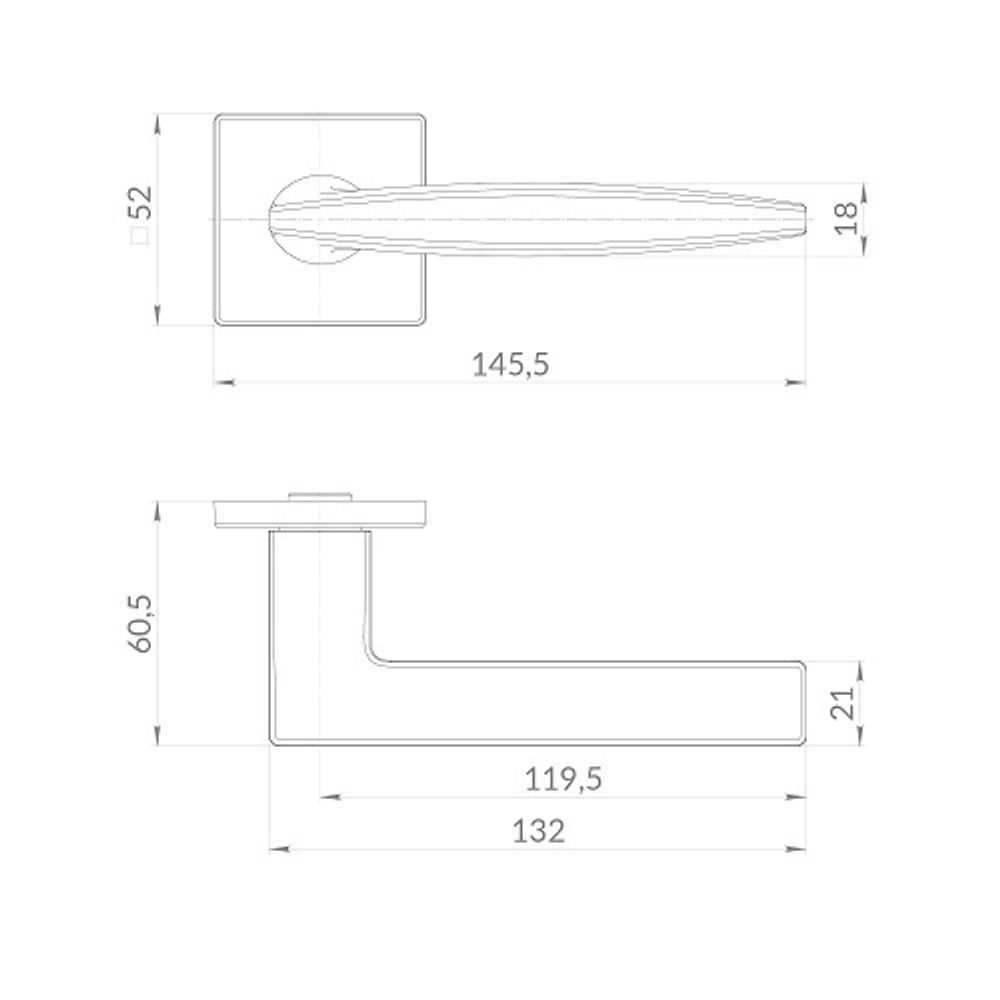 Ручка раздельная PUNTO FAVORIT EST.Q52 SSG-39 сатин.золото /60447/