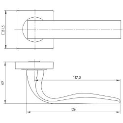 Ручка раздельная AJAX EVO JK SSC-16 сатин.хром /43287/