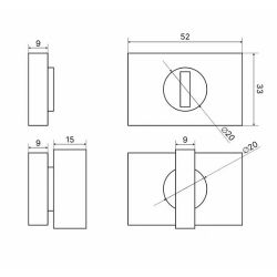 Завертка под фикс. RENZ BK 01 MBN (матовый черный никель)