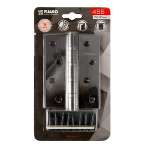 Петля дверная универсальная FUARO 4BB/BL 100x75x2,5 BN черный глянец /39735/ (1 шт)