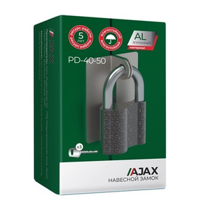 Замок навесной AJAX PD-40-50 (3 fin key) /42567/
