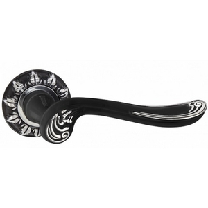 Ручка дверная RENZ 61-10 B/CP "Глория" (черный/хром блестящий)