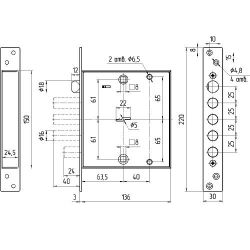 Замок врезной МЕТТЭМ ЗВ9 144.0.0 дл. кл. 60 мм /26783/
