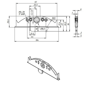 Завертка врезная КУНГУР ЗР4 цинк б/пл, б/в (1 шт)