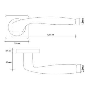 Ручка раздельная VETTORE R06.045 SN/CP мат.никель/хром