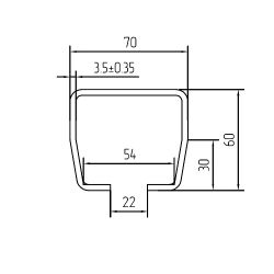 Направляющая балка КДВ 70*60мм толщина 3,5мм 8 метров