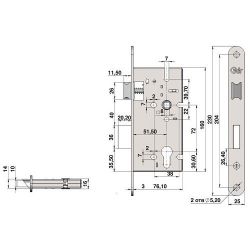 Замок врезной КРИТ-М ЗВ-72/55