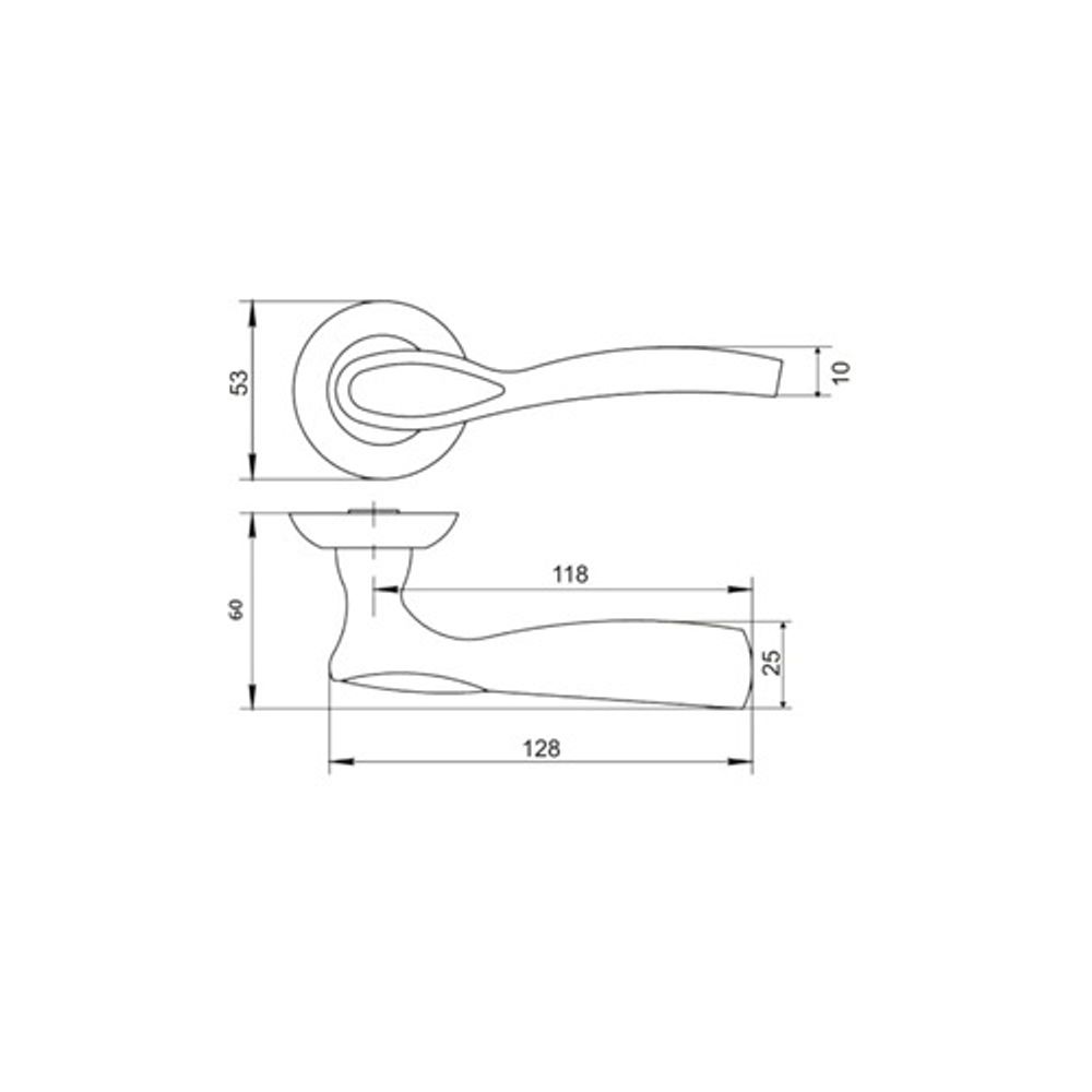 Ручка раздельная VETTORE R07.1313 CF кофе глянец