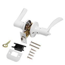 Ручка защелка PUNTO DK610 WH-BK (фик.) белый /49543/