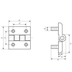 Петля 082 C 40x40 M5 черная