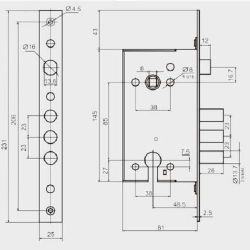 Замок врезной BORDER 79046 ЗВ4-3/85 Д.У1