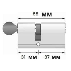 Цилиндровый механизм с вертушкой APECS SM-68 (31C/37)-C G золото