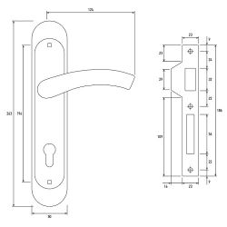 Замок врезной с ручками PALLADIUM ЗВ-AL 1853 AB бронза
