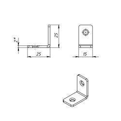 Уголок КУНГУР 25х25х15х2 цинк (1 шт)