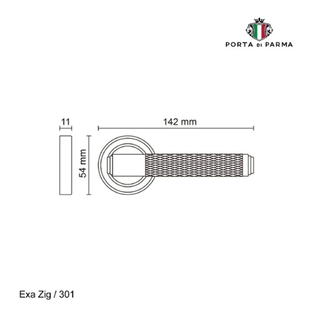 Ручка раздельная PORTA DI PARMA Exa Zig (R) CP хром