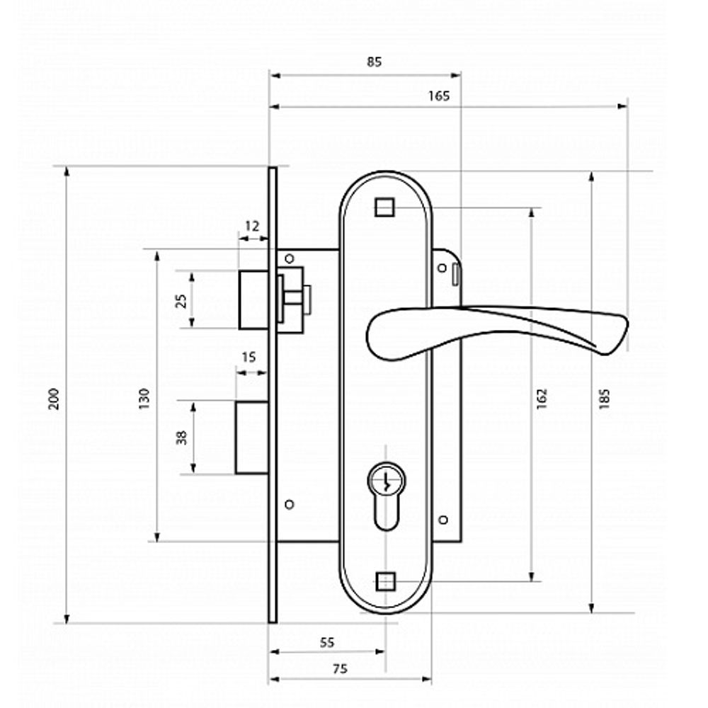 Замок врезной АЛЛЮР ЗВ4-103 GP латунь