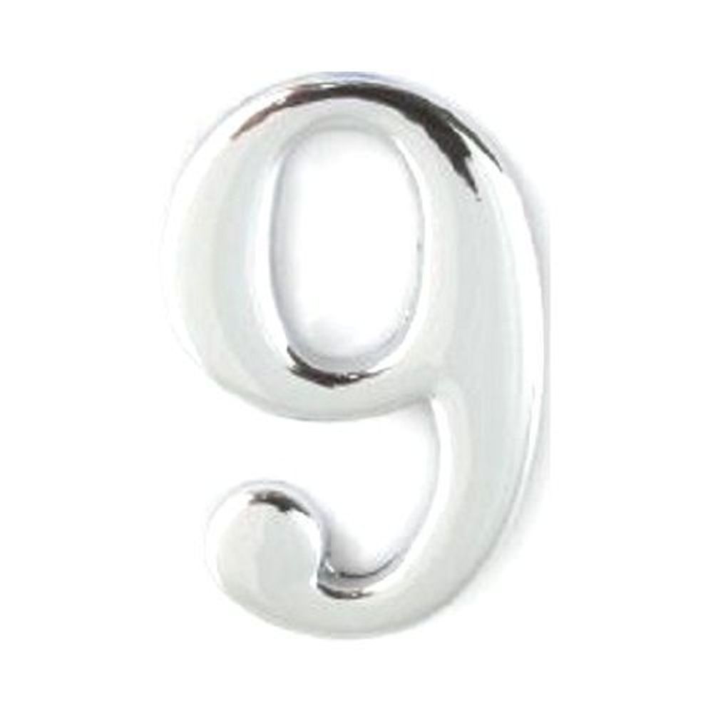 Цифра на клеевой основе АЛЛЮР БОЛЬШАЯ "6-9" хром (пластик)