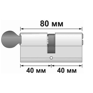 Цилиндровый механизм с вертушкой FUARO G-PRO502/80 mm (35+10+35) SSC сатин. хром 5 кл. /64223/