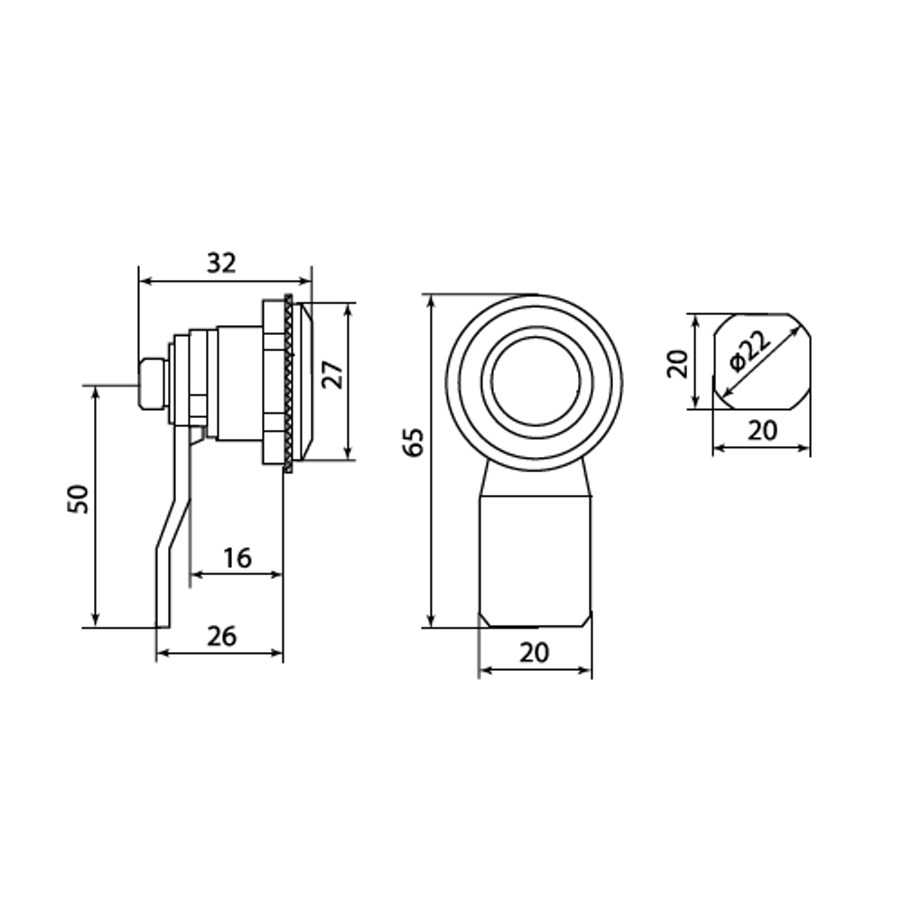 Замок для электрощитов АЛЛЮР 705-1 под трехгранный ключ