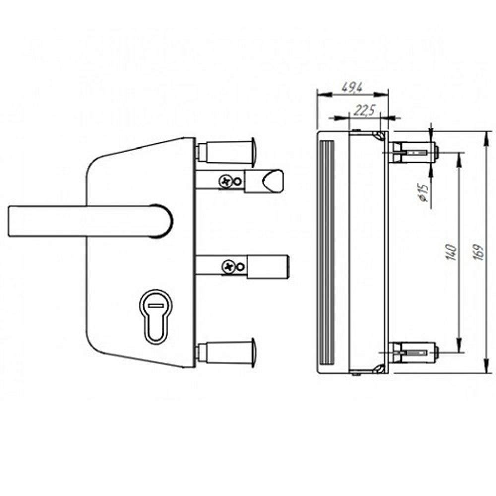 Замок калитки ЗК40