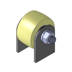 Ролик капролон d-50 гладкий на пластинах