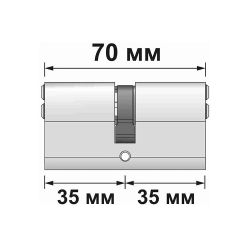 Цилиндровый механизм FUARO G-PRO500/70 mm (30+10+30) SSC сатин. хром 5 кл. /64203/