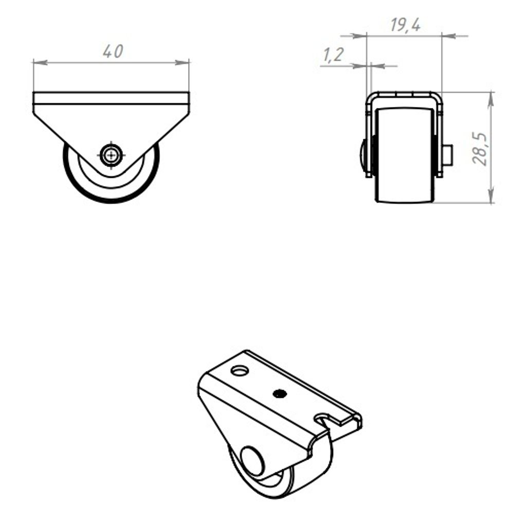 Ролик выкатной КУНГУР H-29 цинк (1 шт)