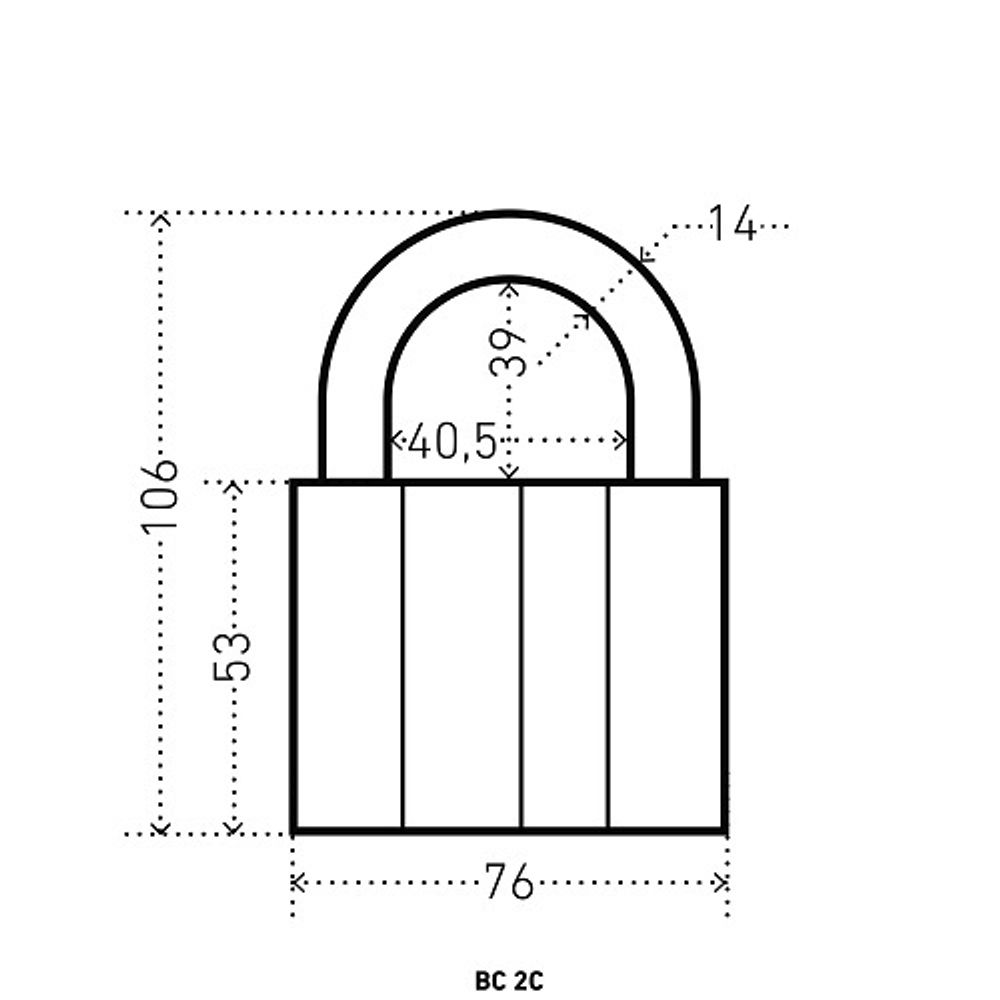 Замок навесной АЛЛЮР ВС2C d14mm