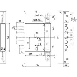 Замок врезной МЕТТЭМ ЗВ8 142.1.0 (162.1.0)