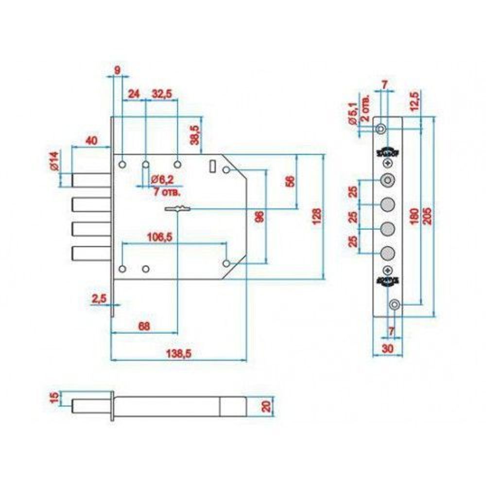 Замок врезной ЭЛЬБОР 1.05.01 Базальт