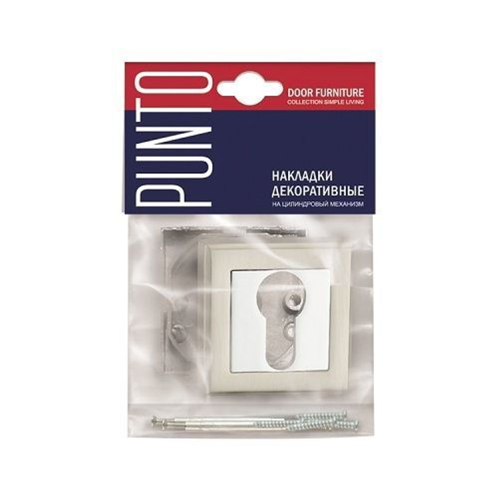 Накладка под цилиндр PUNTO ET QL SN/CP-3 мат.никель/хром /33119/