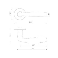 Ручка раздельная PUNTO ROUND EST.R52 SN-3 мат.никель /60475/