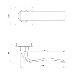 Ручка раздельная PUNTO INTEGRA ZQ SN/CP-3 мат.никель/хром /41047/