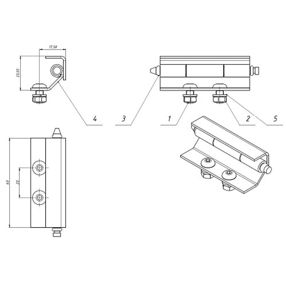 Петля потайная EZ 347-1 нерж. сталь